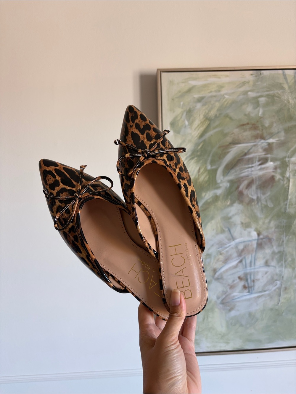Matisse Leopard Print Pointed Toe Flats - Brown/Black